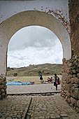 Peru, Chinchero, traditional houses built on Inca stones